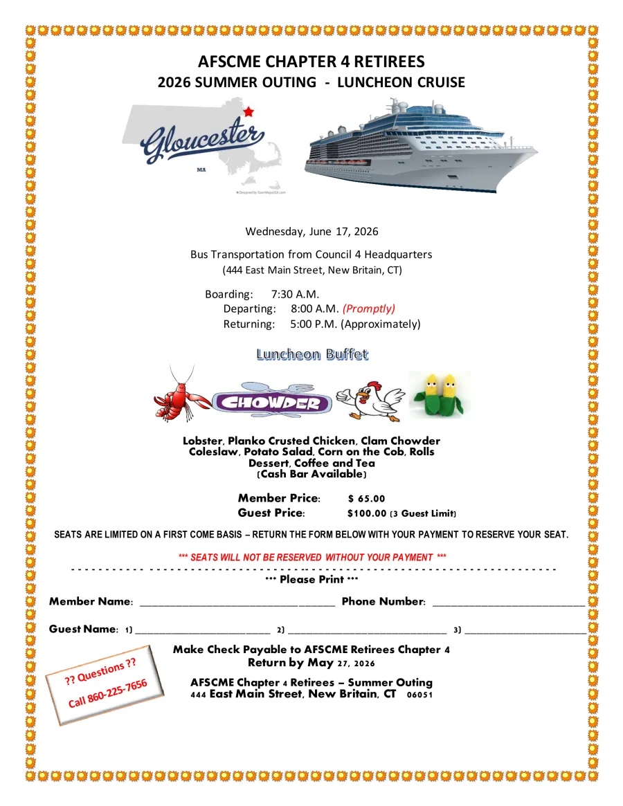 Retiree Summer Outing Flyer